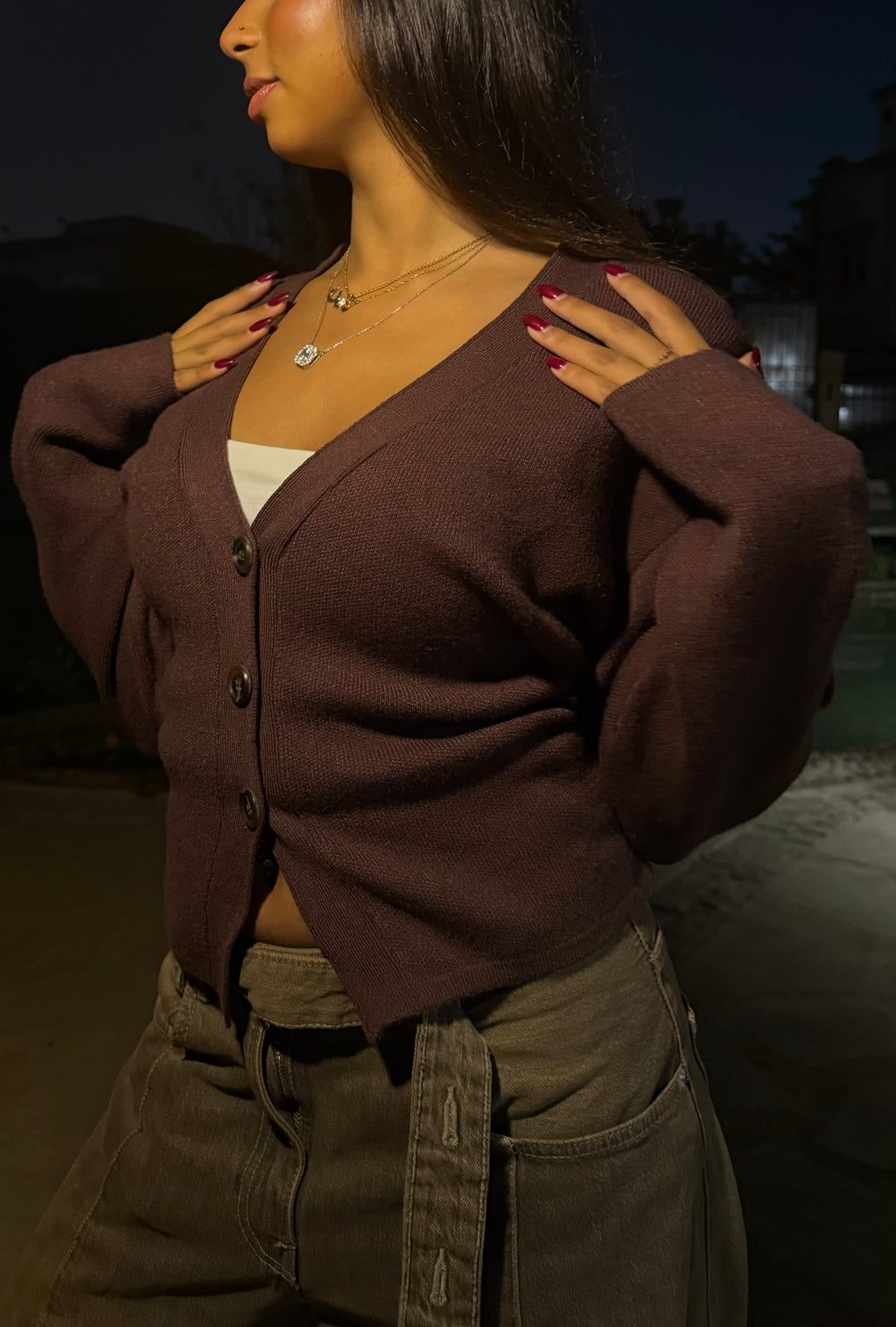 the iconic lajj cardigan - Brown