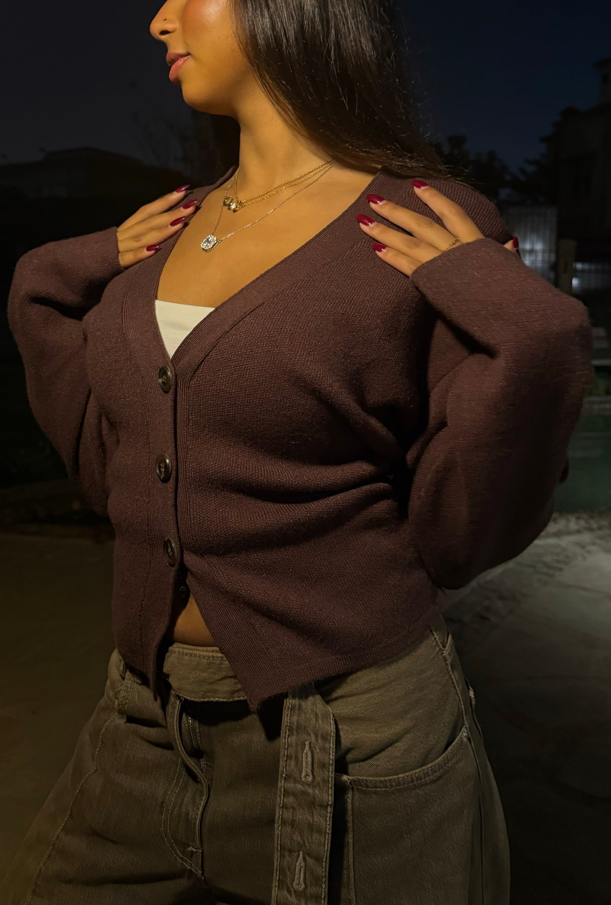 the iconic lajj cardigan - Brown