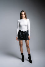 Lajj Asymmetrical long sleeve top-white