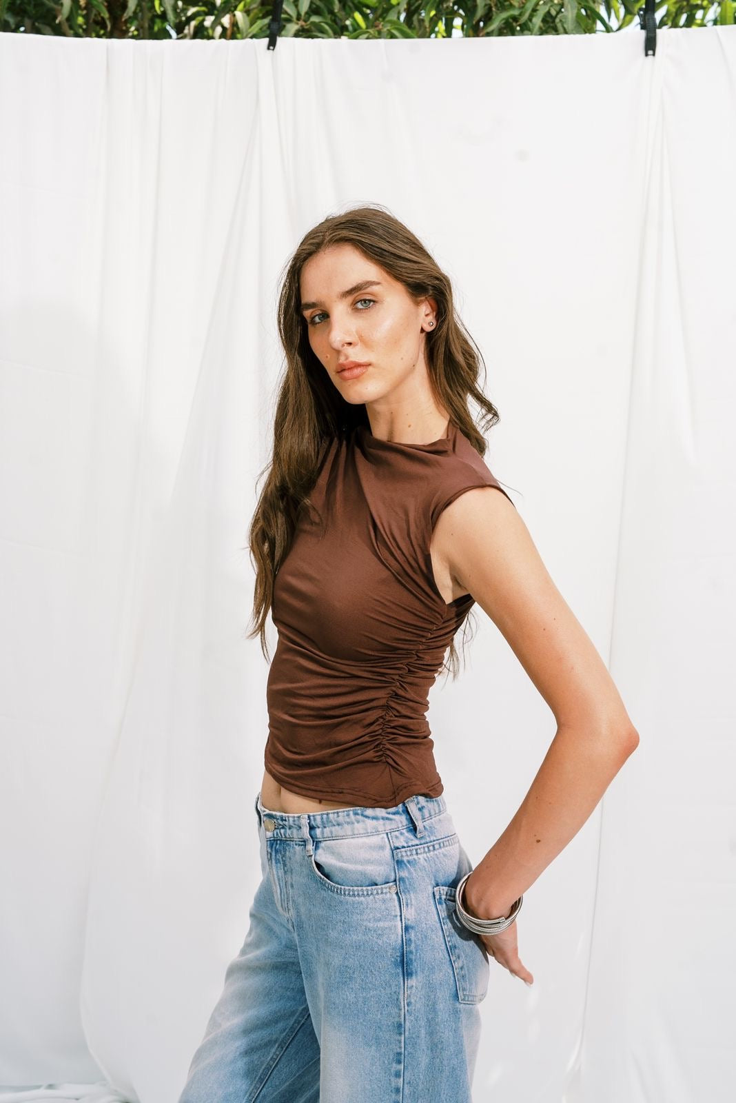 Everyday Asymmetrical Top – Brown