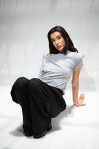 Lajj Studded Tee - Gray