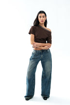 Lajj Studded Tee - Brown