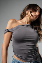 Lajj Top In Grey