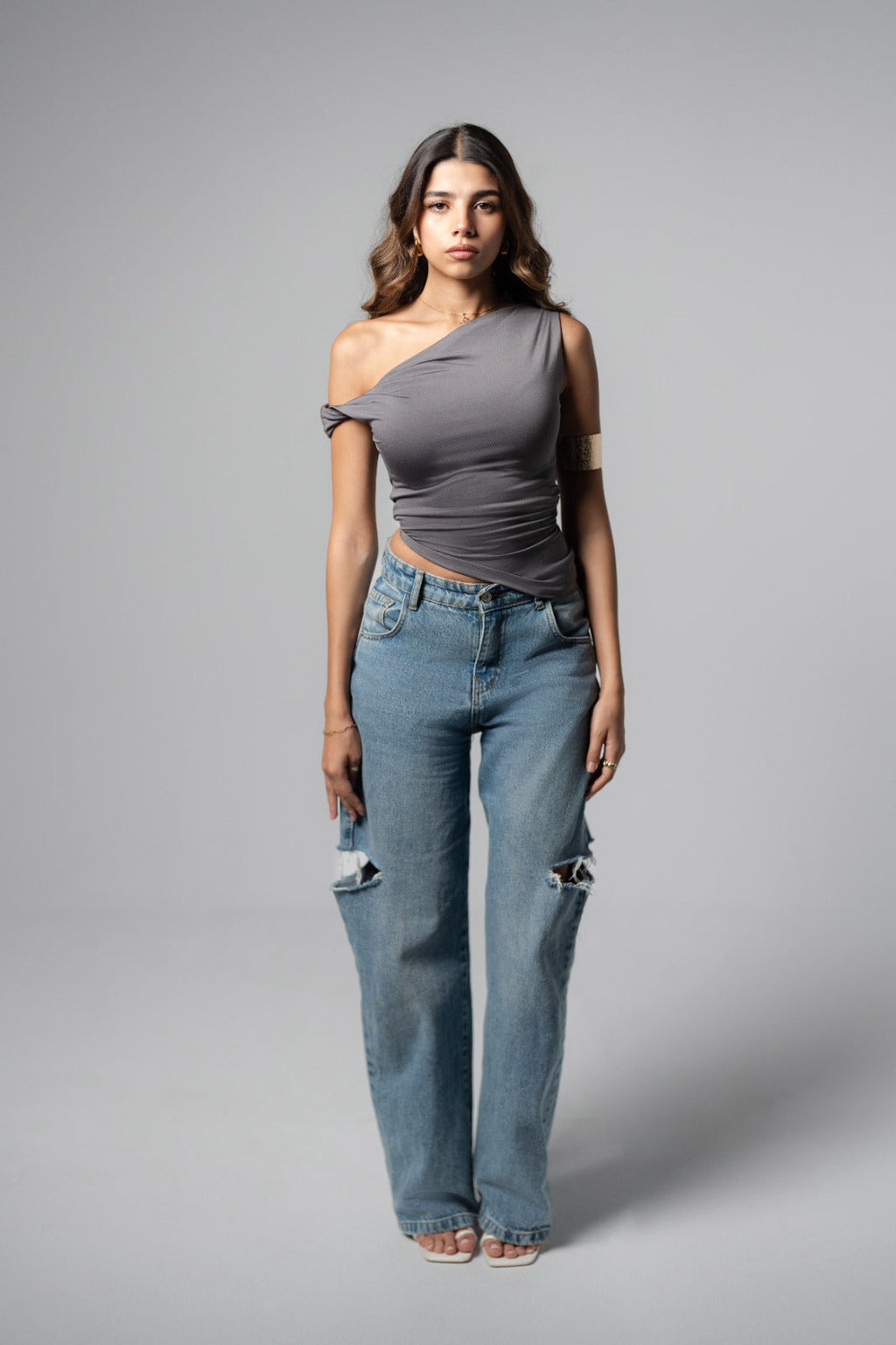 Lajj Top In Grey