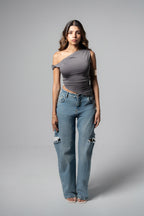 Lajj Top In Grey