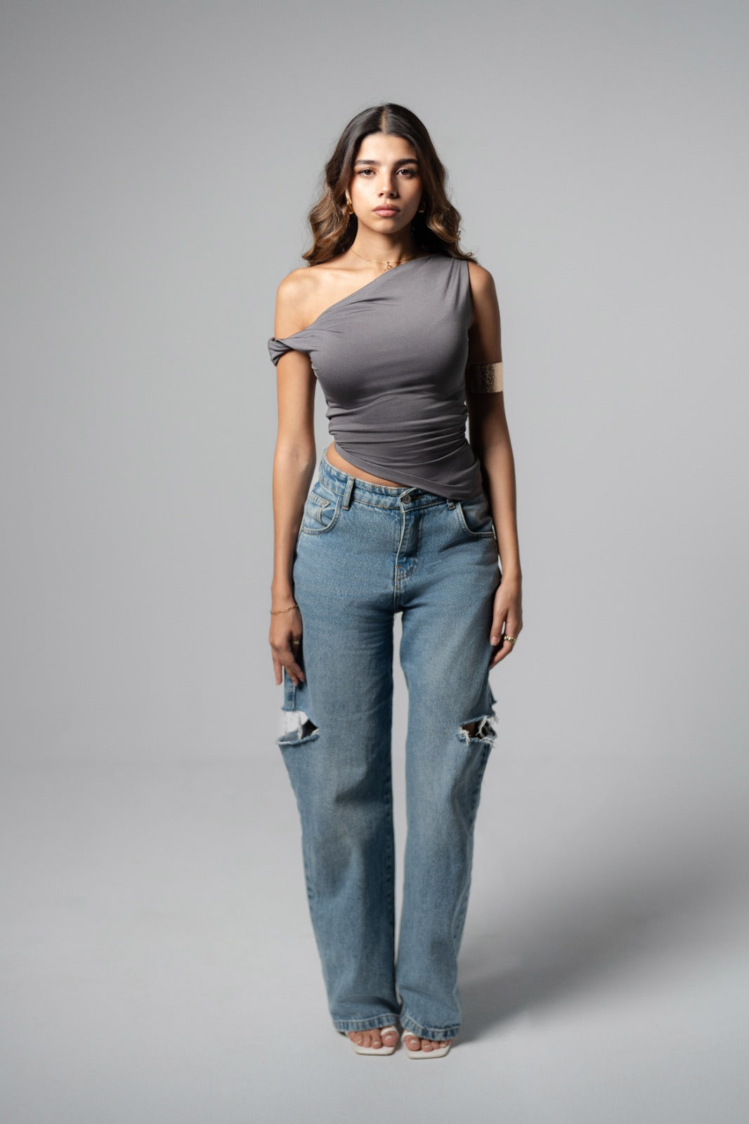 Lajj Top In Grey