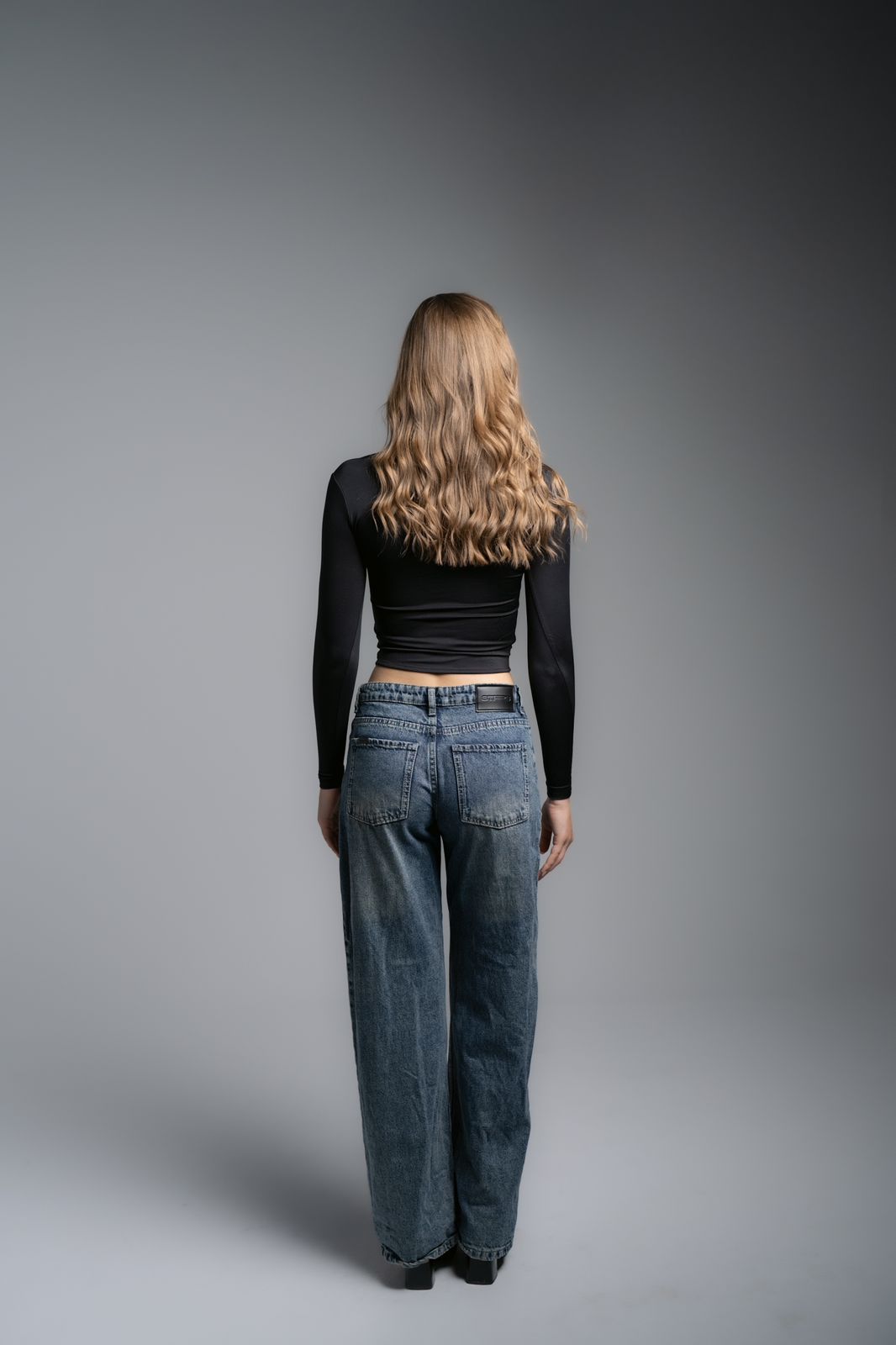 Lajj Asymmetrical long sleeve top-black